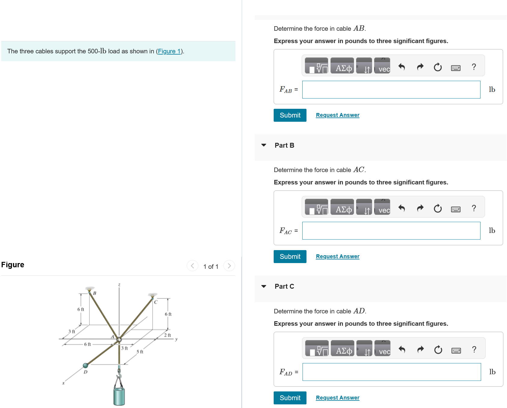 Solved Part Athe Three Cables In Figure Support The Chegg