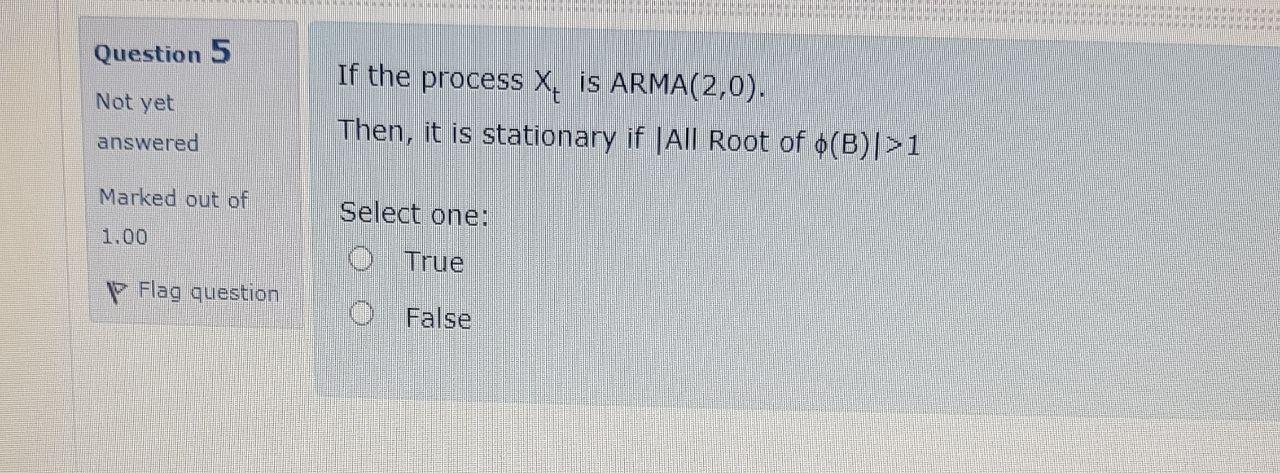 Solved Question Not Yet If The Process X Is Arma Chegg