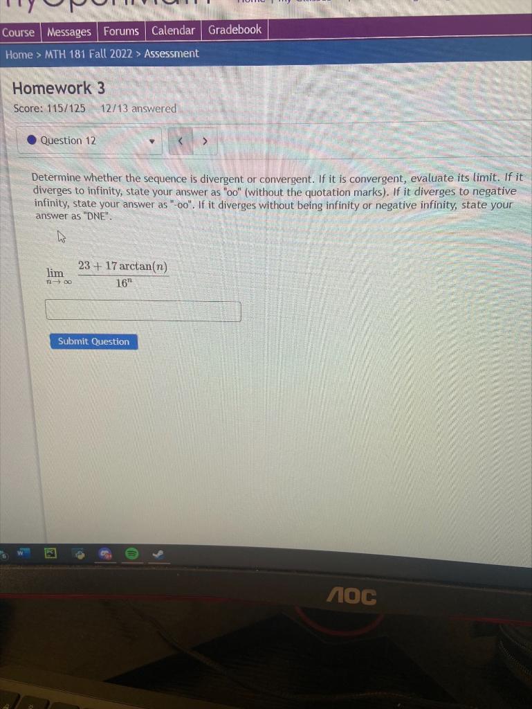 Solved Determine Whether The Sequence Is Divergent Or Chegg