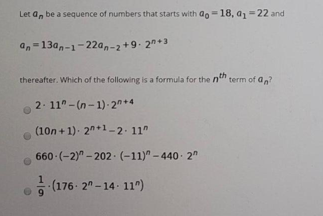 Solved Let An Be A Sequence Of Numbers That Starts With Chegg