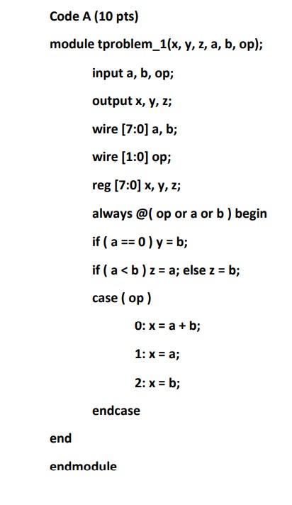 Solved Given The Following Verilog Codes Below Draw An RTL Chegg