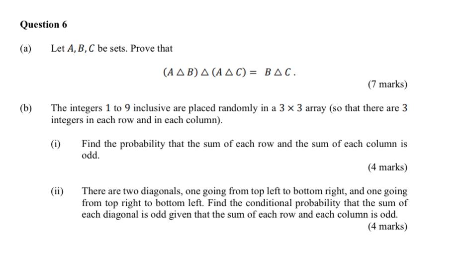 Solved a Let A B C be sets Prove that AΔB Δ AΔC BΔC 7 Chegg