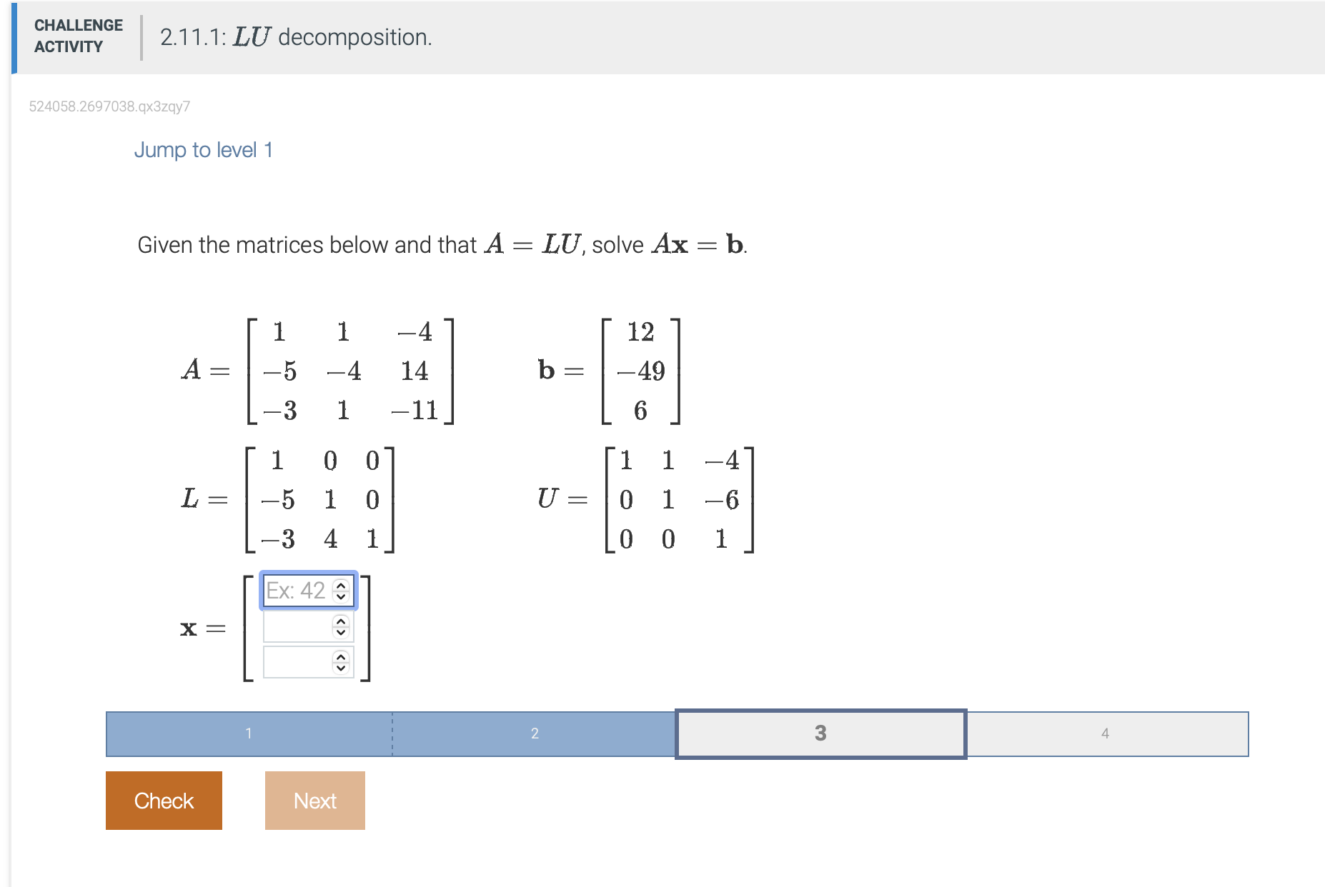 Solved Jump To Level 1 Given The Matrices Below And That Chegg