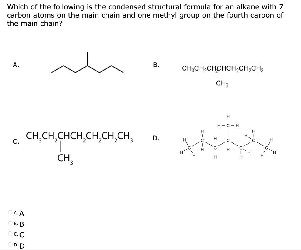 SOLVED What Is The Condensed Structural Formula Of Propene