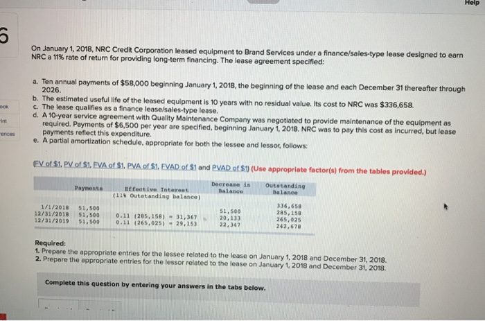 Solved Help On January Nrc Credit Corporation Chegg