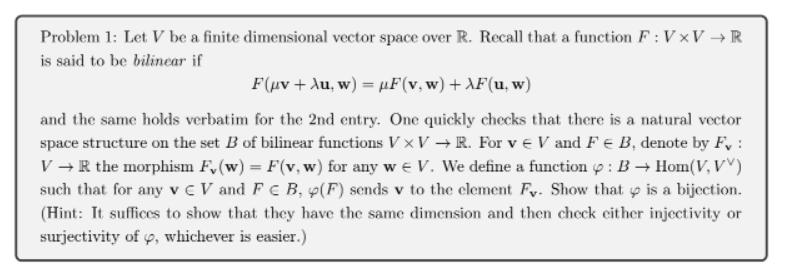 Solved Problem Let V Be A Finite Dimensional Vector Space Chegg