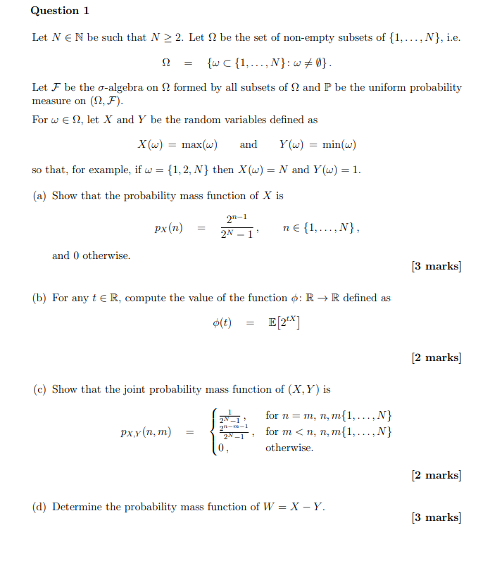 Solved Question Let N E N Be Such That N Let Be The Chegg