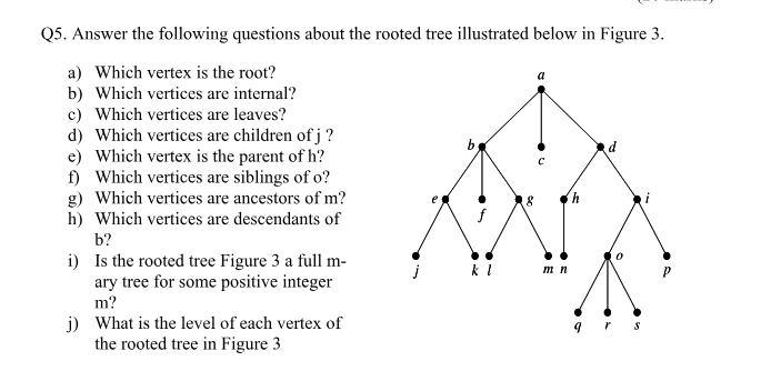 Solved Q5 Answer The Following Questions About The Rooted Chegg