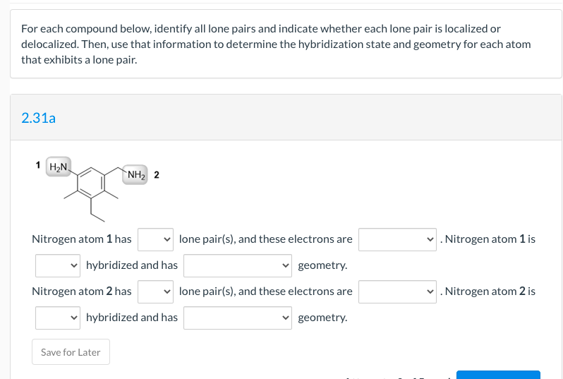 Solved For Each Compound Below Identify All Lone Pairs And Chegg