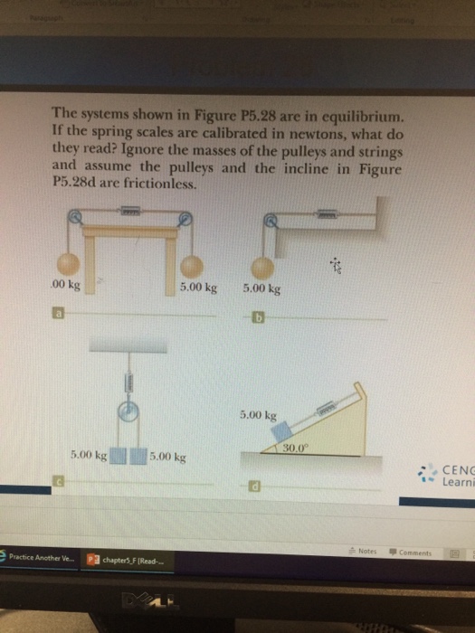 Solved The Systems Shown In Figure P5 28 Are In Equilibrium Chegg