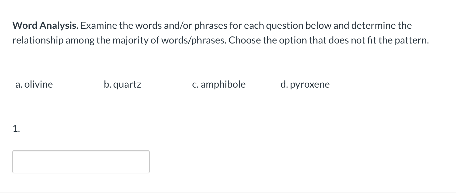 Solved Word Analysis Examine The Words And Or Phrases For Chegg