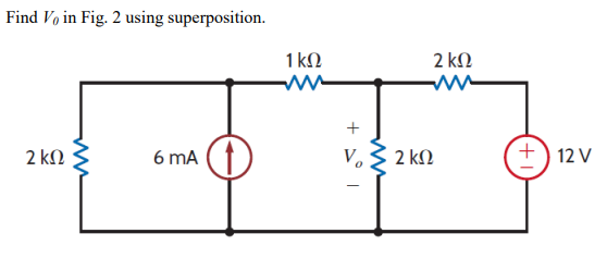 Solved Find V In Fig Using Superposition Chegg