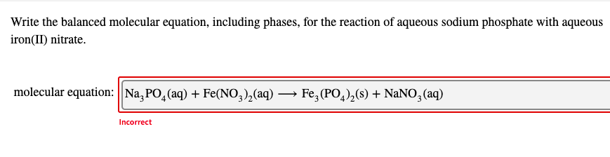 Solved Write The Balanced Molecular Equation Including Chegg