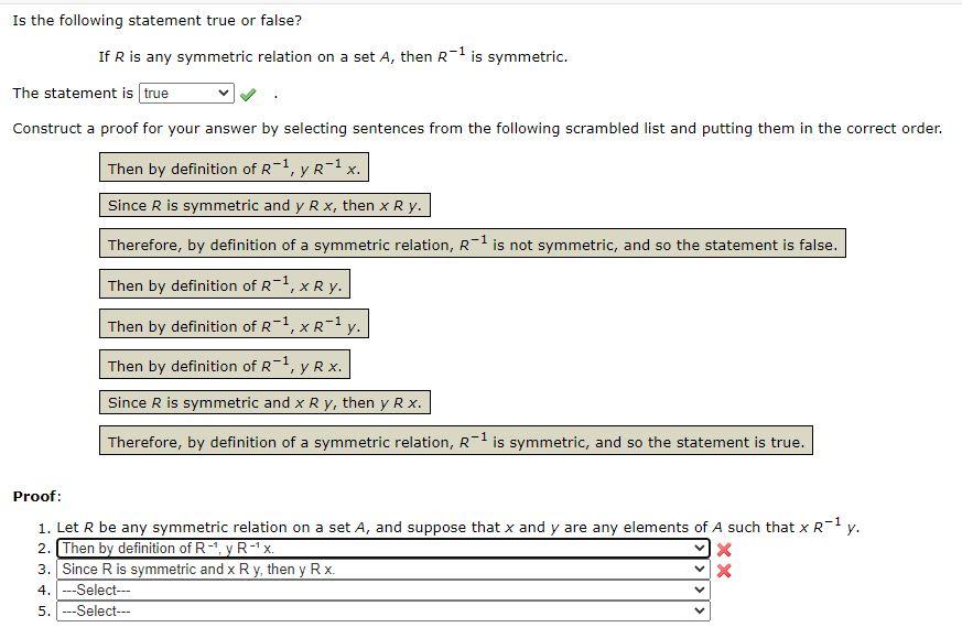 Solved Is The Following Statement True Or False If R Is Any Chegg