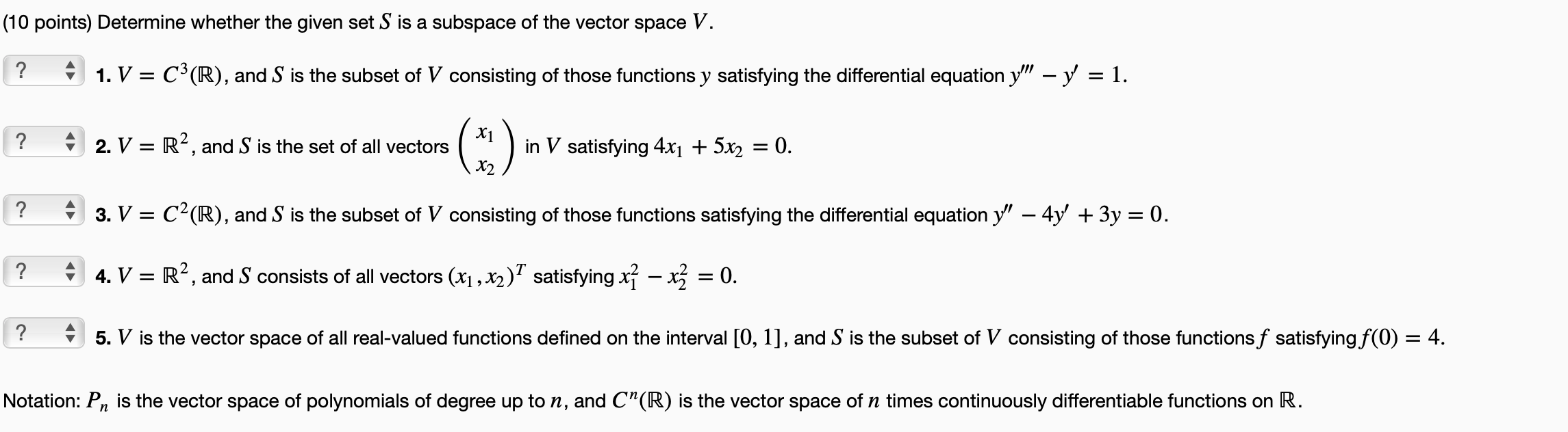 Solved 10 Points Determine Whether The Given Set S Is A Chegg