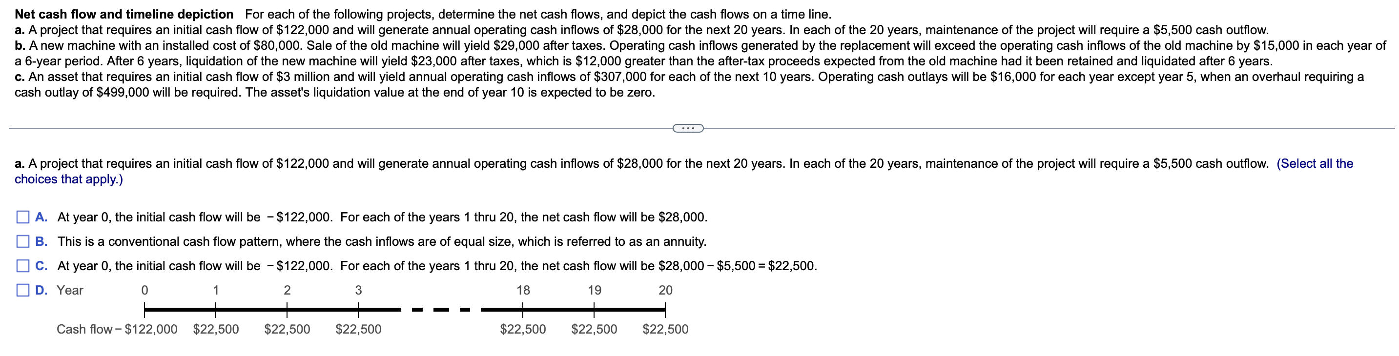 Solved Net Cash Flow And Timeline Depiction For Each Of The Chegg