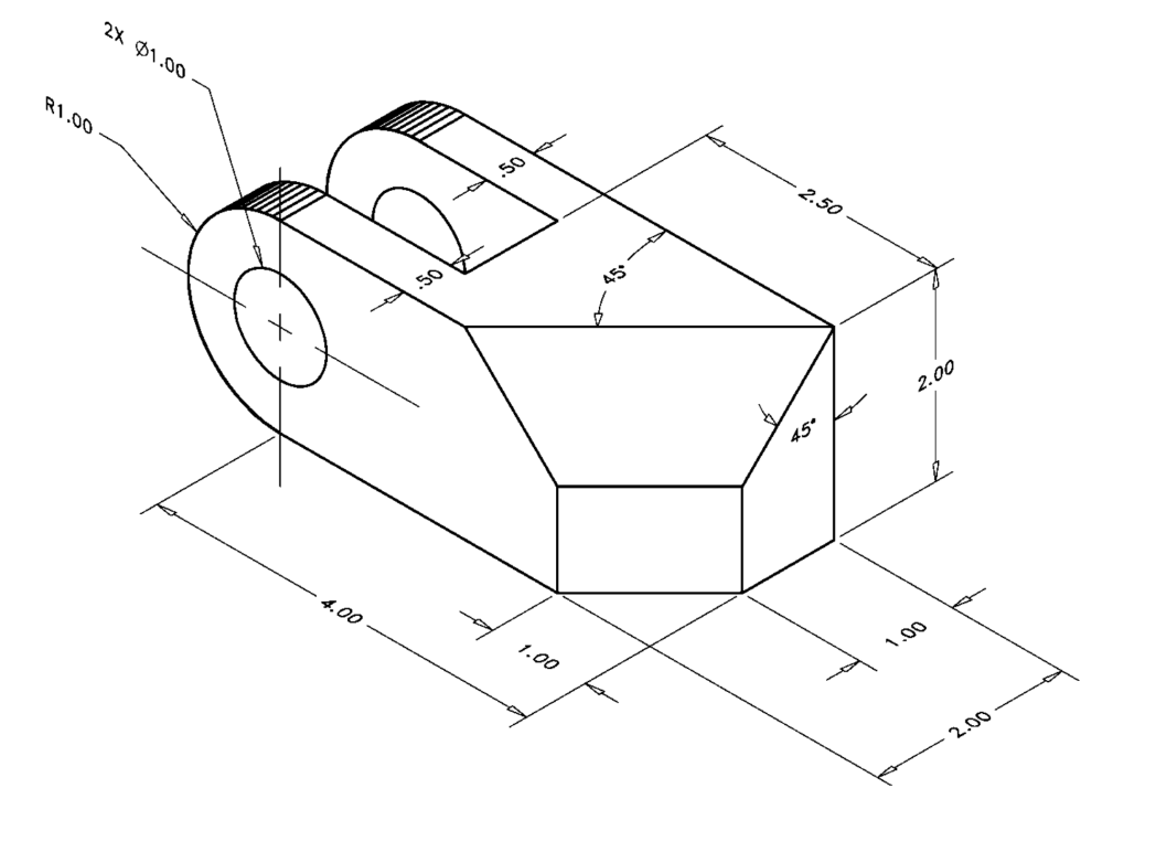 Solved Create An Orthographic Projection Of The Following Chegg