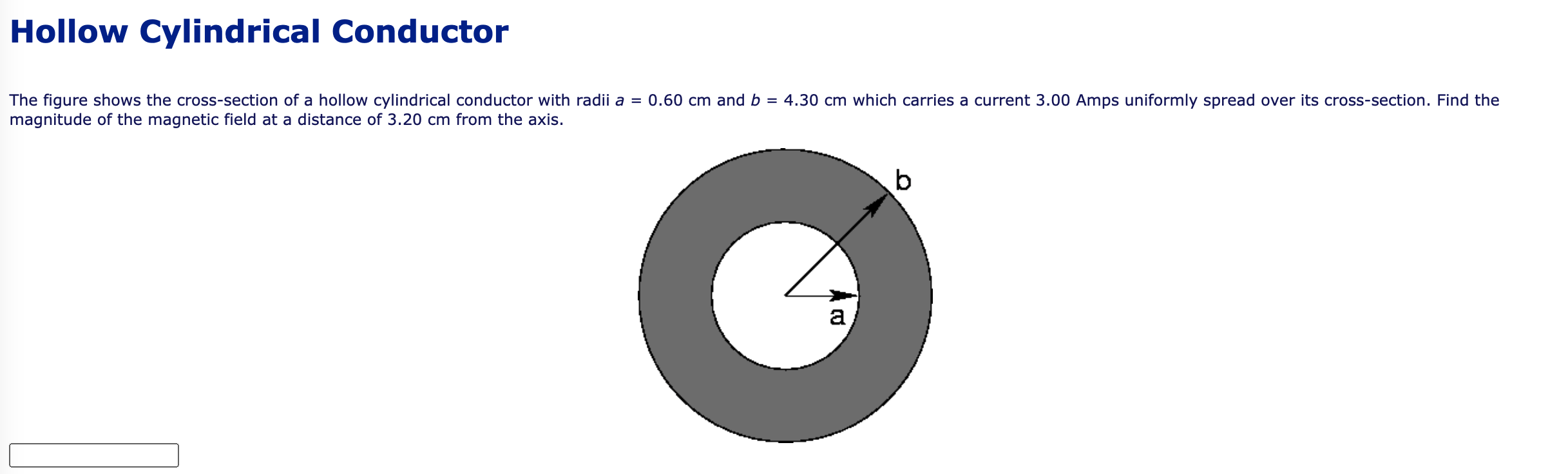 Solved Hollow Cylindrical Conductor The Figure Shows The Chegg