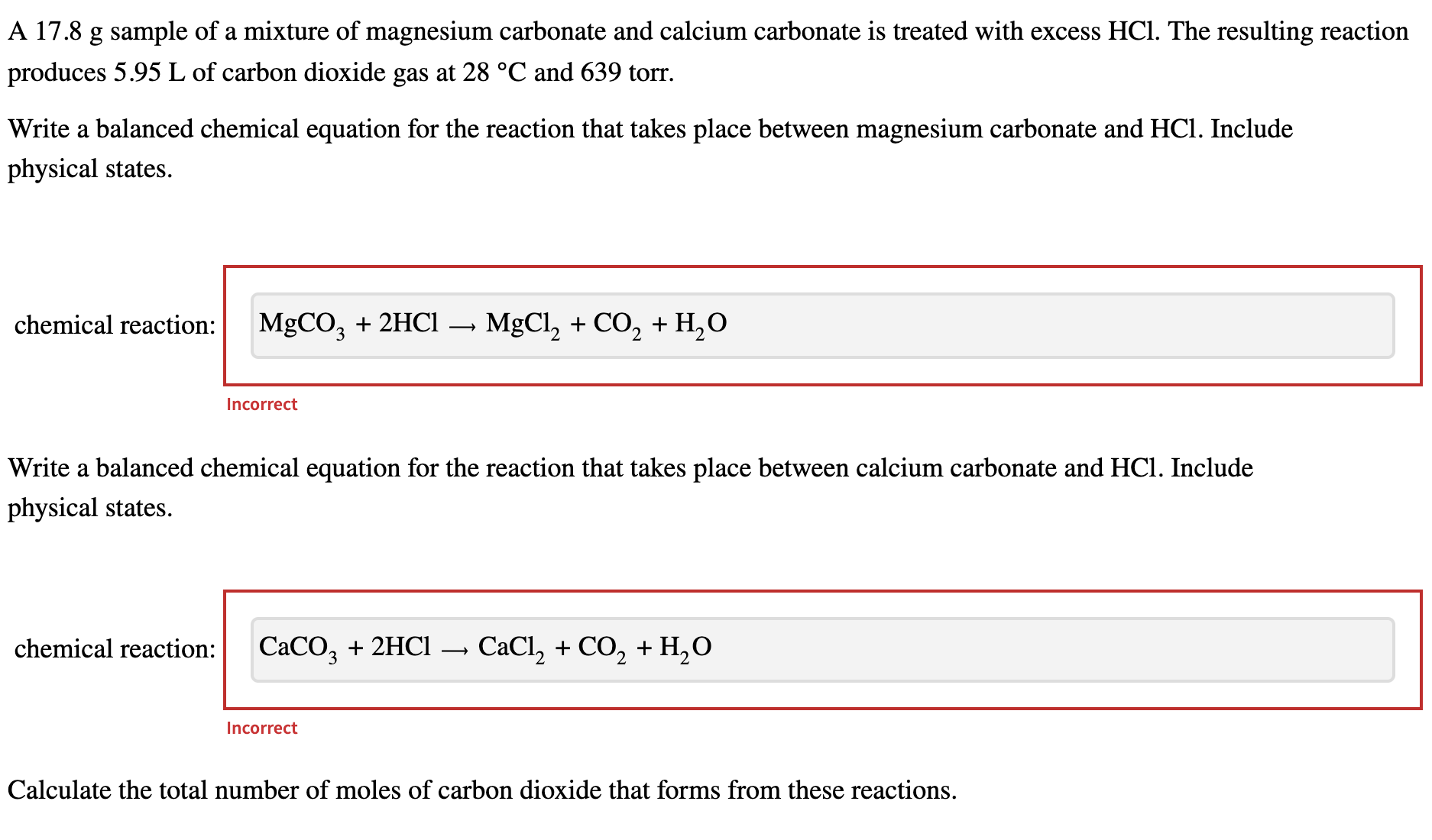 Solved A G Sample Of A Mixture Of Magnesium Carbonate Chegg