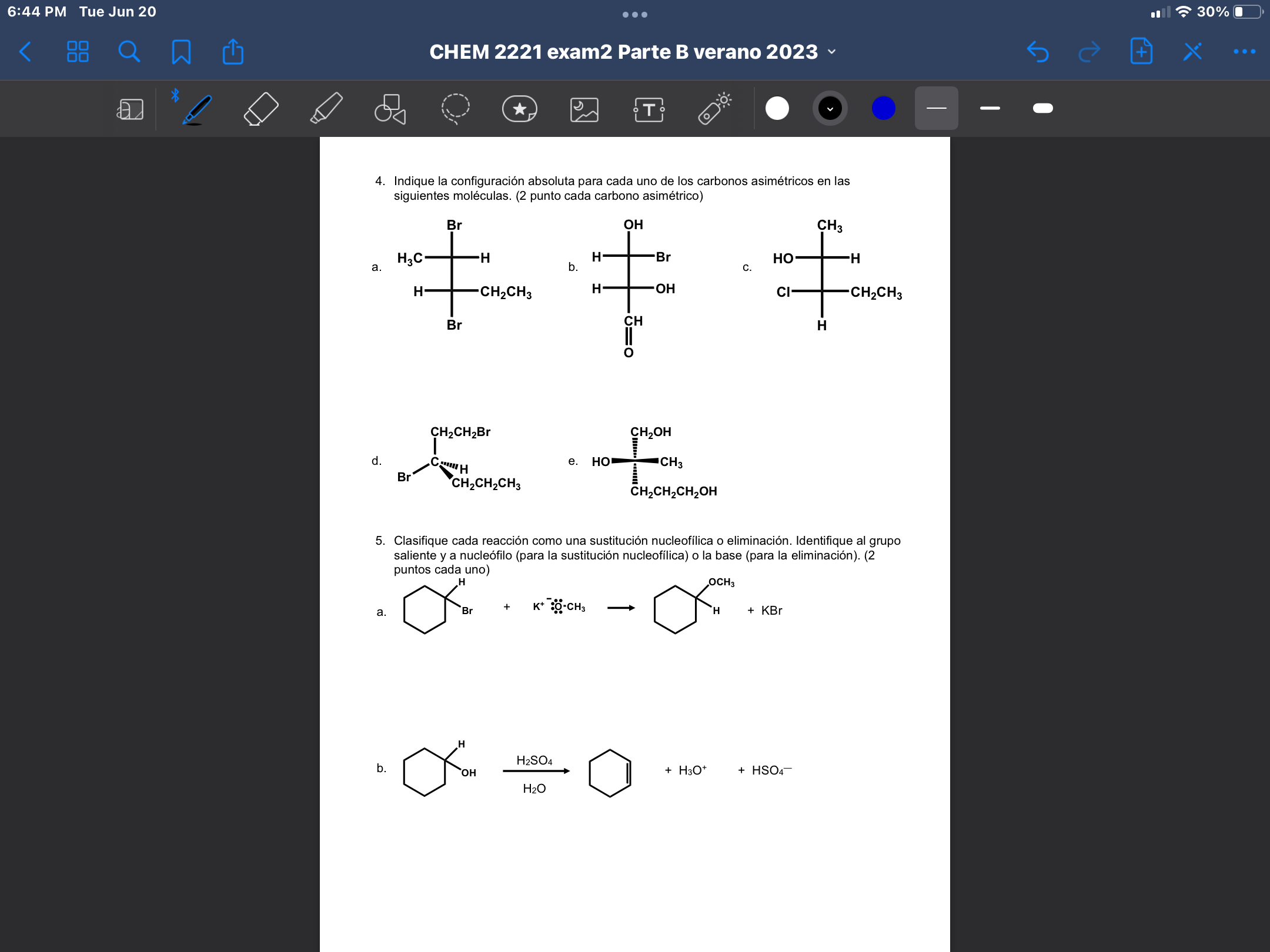 Solved 4 Indique la configuración absoluta para cada uno de Chegg