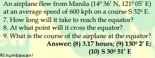 Solved An Airplane Flew From Manila 14 36 N 121 05 E Chegg