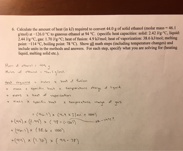 Solved Calculate The Amount Of Heat In Kj Required To Chegg