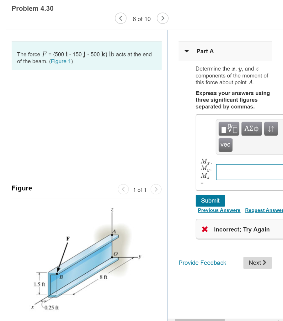 Solved Problem Of Part A The Force F I Chegg