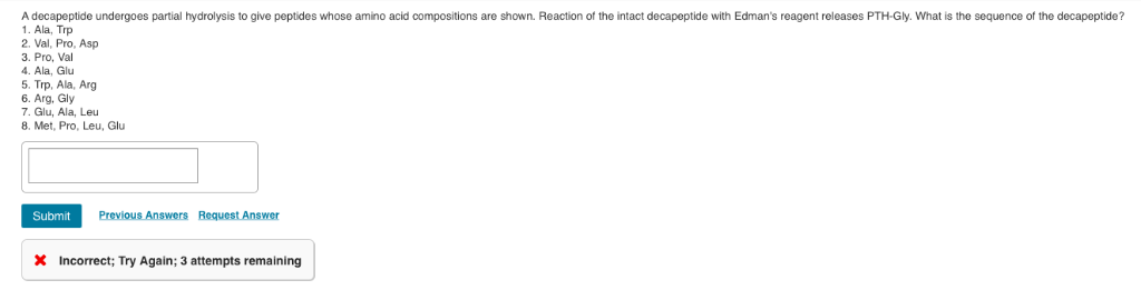 Solved A Decapeptide Undergoes Partial Hydrolysis To Give Chegg