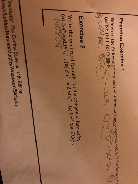 Solved Practice Exercise 1 Which Of The Following Nonmetals Chegg