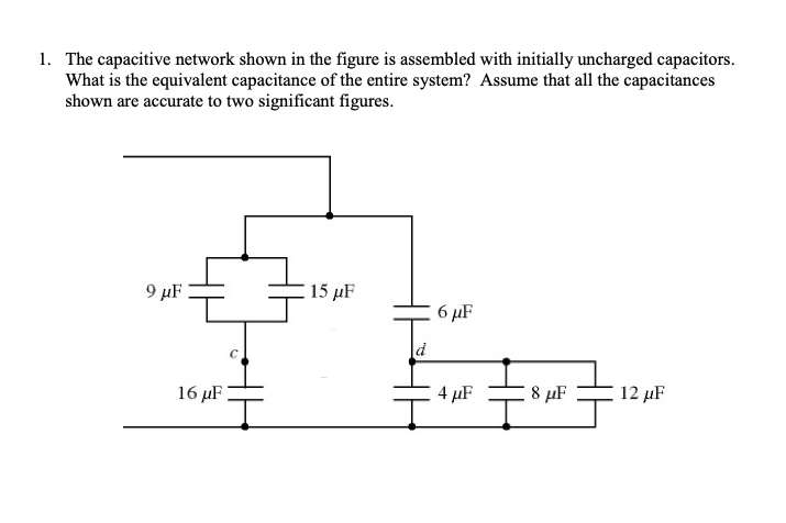 Solved The Capacitive Network Shown In The Figure Is Chegg