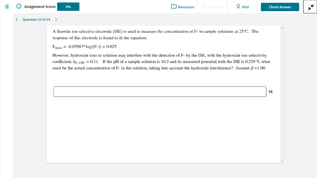 Assignment Score Resources Give Up Hint Check Chegg