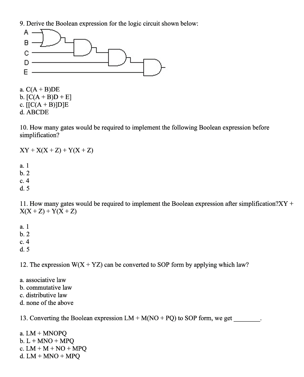 Solved Derive The Boolean Expression For The Logic Chegg