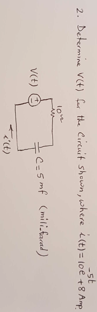 Solved 5t 2 Determine VCt For The Circuit Shown Where Chegg