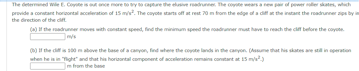 Solved The Determined Wile E Coyote Is Out Once More To Chegg