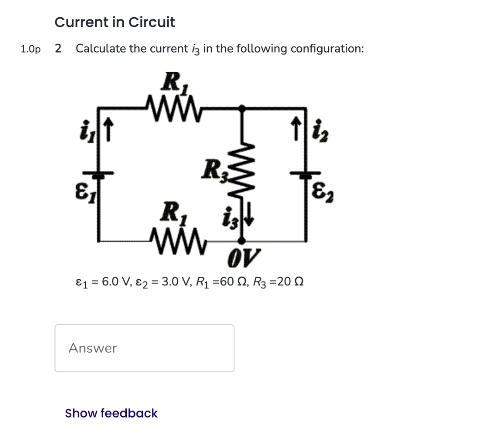 Solved Current In Circuit P Calculate The Current I In Chegg