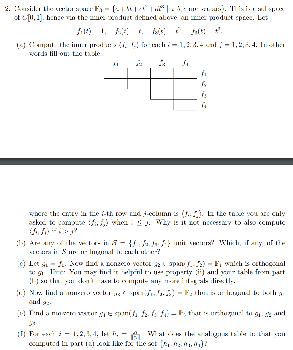 Solved Consider The Vector Space P A Bt Ct D Chegg