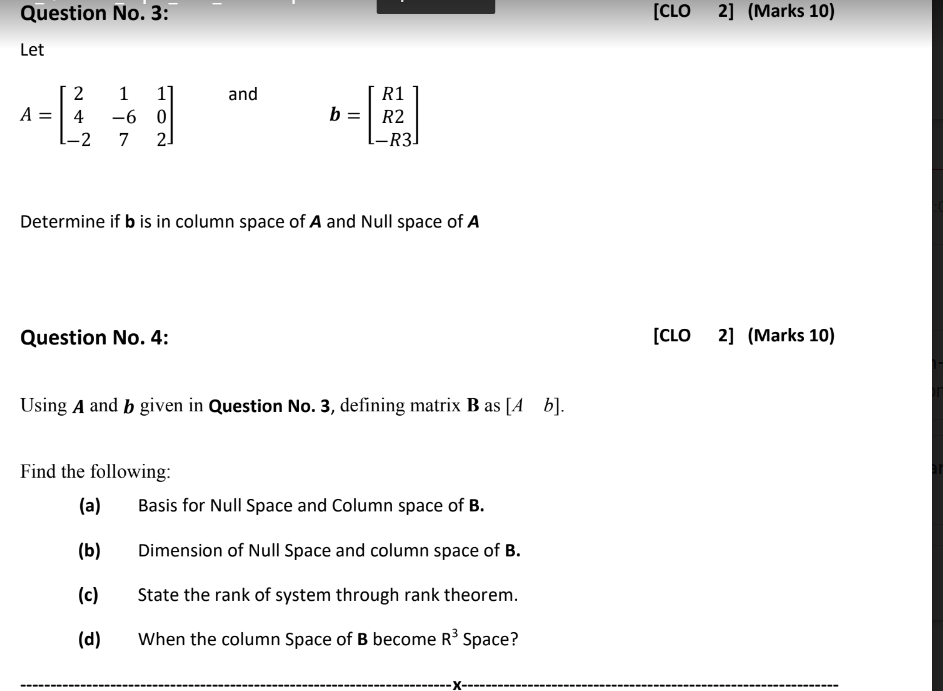 Solved Question No Clo Marks Let And A Chegg