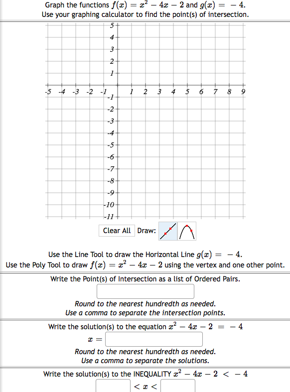 Solved Graph The Functions F X X24x2 And G X 4 Use V