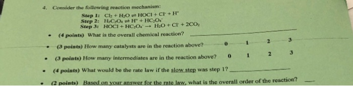 Solved Consider The Following Reaction Mechanism Step Chegg