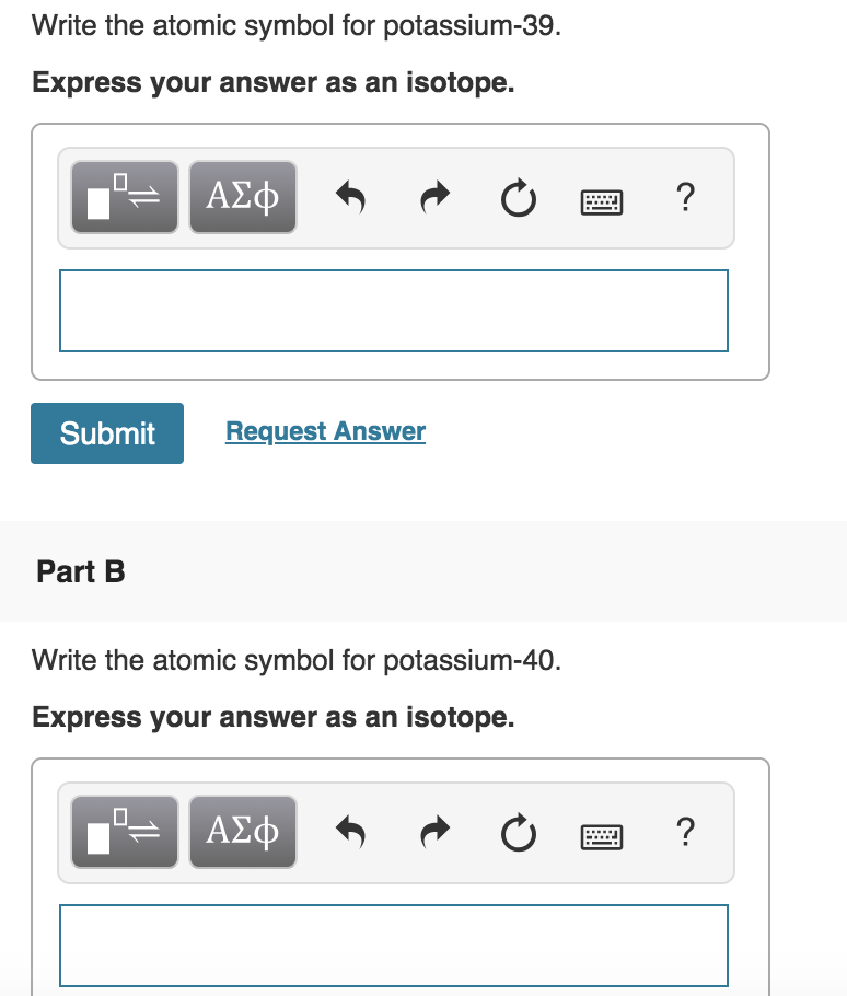 Solved Naturally Occurring Potassium Consists Of Three Chegg