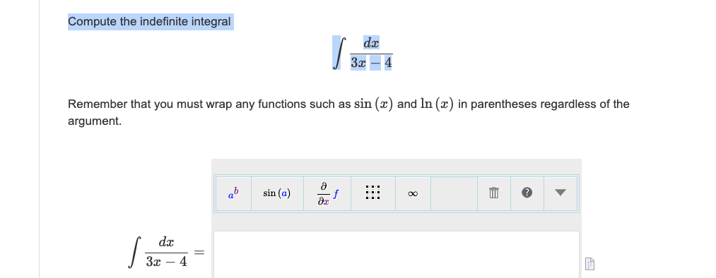 Solved Compute The Indefinite Integral X Dx Remember That Chegg