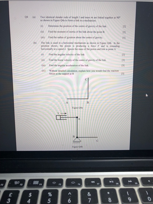 Solved A Two Identical Slender Rods Of Length And Chegg