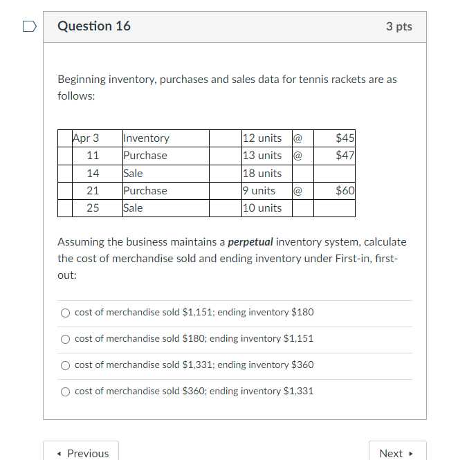 Solved Beginning Inventory Purchases And Sales Data For Chegg