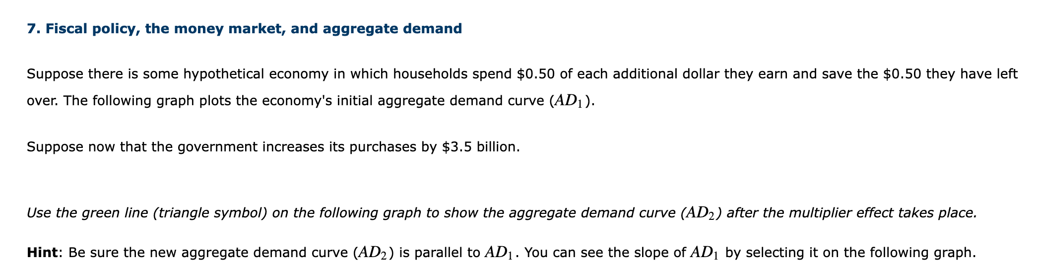 Solved 7 Fiscal Policy The Money Market And Aggregate Chegg