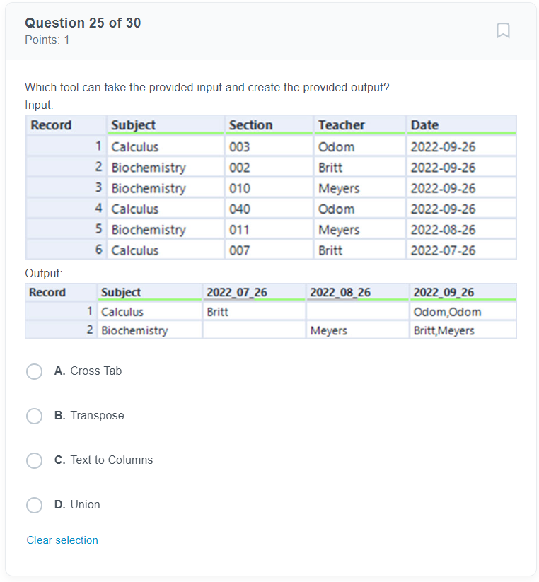 Solved Question Of Points The Following Data Table Chegg