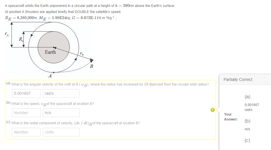 Solved A Spacecraft Orbits The Earth Unpowered In A Circular Chegg