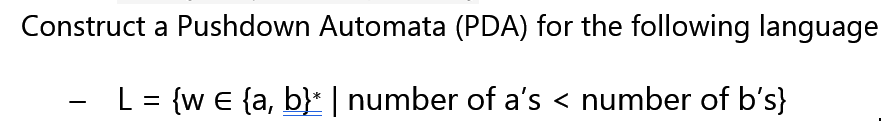 Solved Construct A Pushdown Automata Pda For The Following Chegg