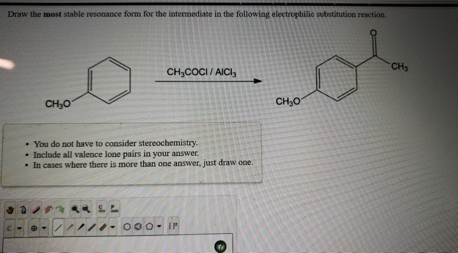 Solved Draw The Most Stable Resonance Form For The Chegg