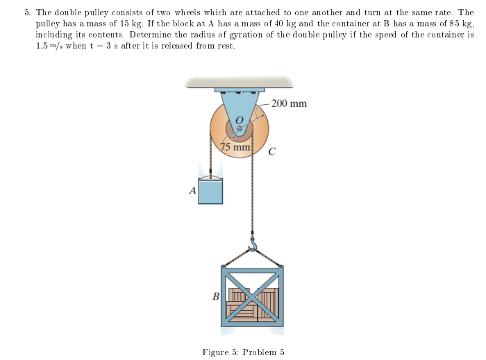 Solved The Double Pulley Consists Of Two Wheels Which Are Chegg