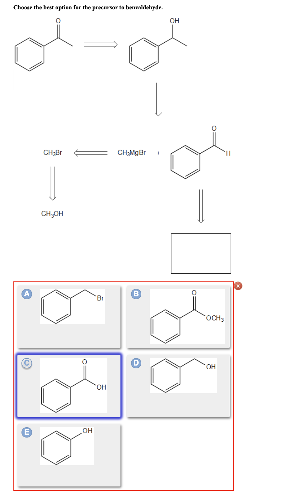 Solved Choose The Best Option For The Precursor To Chegg